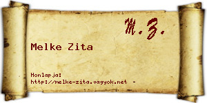Melke Zita névjegykártya